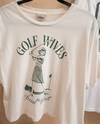GOLF WIVES Cropped Graphic Top