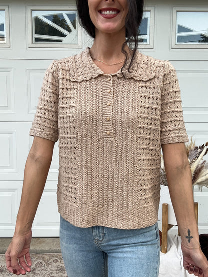 Knitted Polo Top