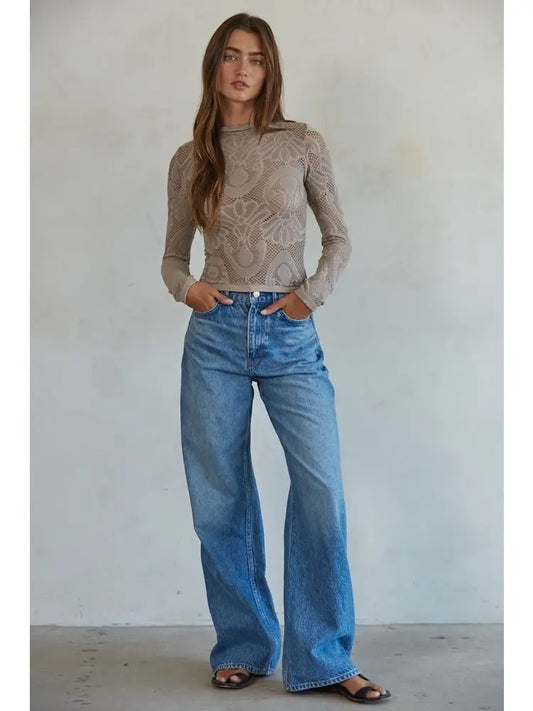 Fergie Long Sleeve Top - Ash Mauve
