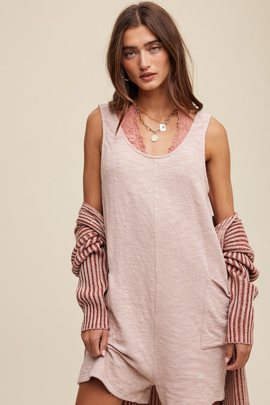 Scoop Neck Romper - Blush