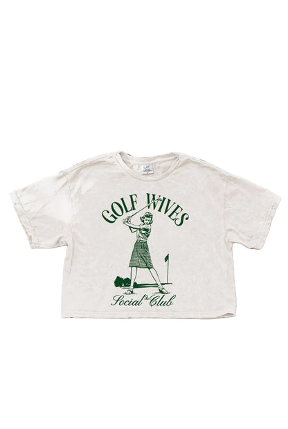 GOLF WIVES Cropped Graphic Top