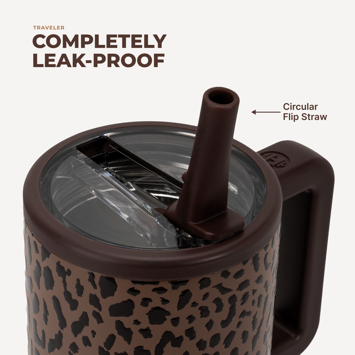 Brown Leopard HydroJug 20 oz Traveler Tumbler