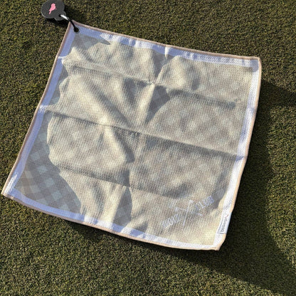 Gingham Neutral Magnetic Golf Towel