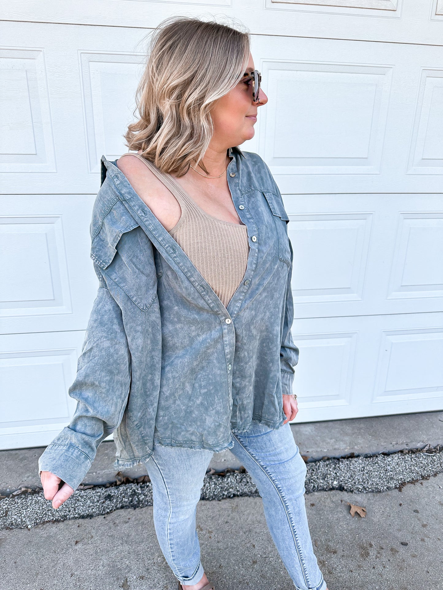 Square Neck Bodysuit - Taupe