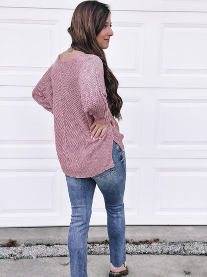 Oversized Knit Sweater - Blush